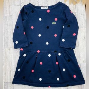 Lacoste Navy polka dot cotton dress